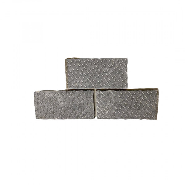 Formatplatte - Antik grau getrommelt & gespitzt 60x40x3.5 - 4.5 cm