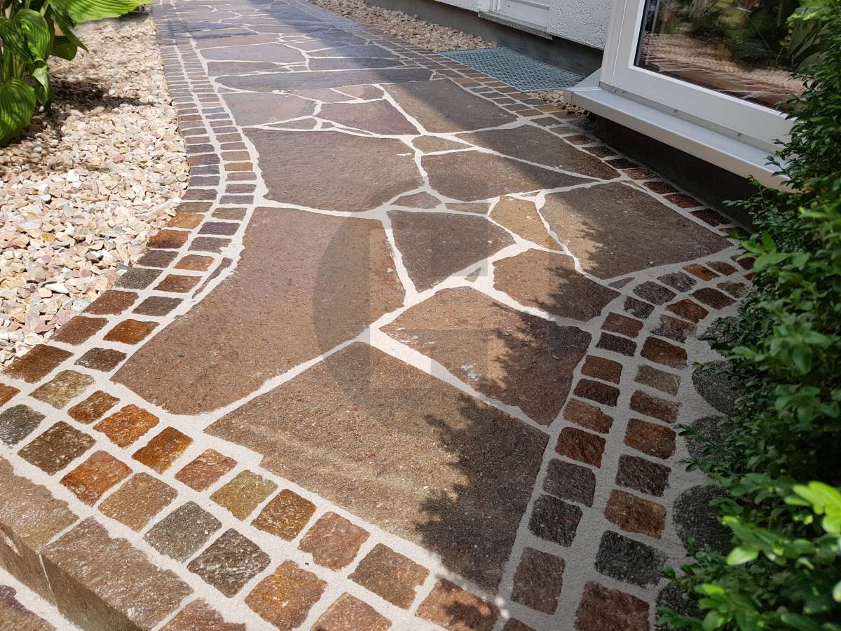 Terrassenplatten Polygonalplatte Porphyr Rot Braun Porphyr